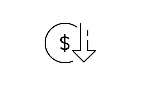 lowers costs b&w icon