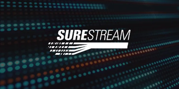 SureStream logo over streaming graphics