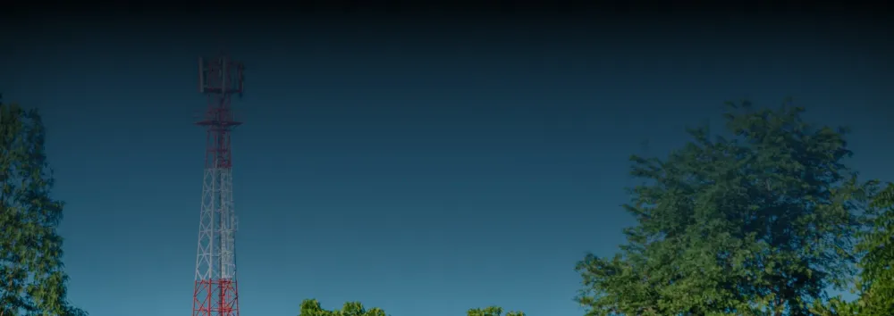 Antenna banner in blue